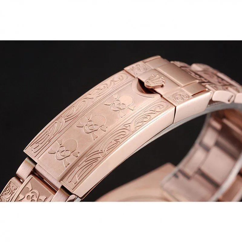 Swiss Submariner Skull Limited Edition Brown Dial Rose Gold Case And Bracelet 1454087