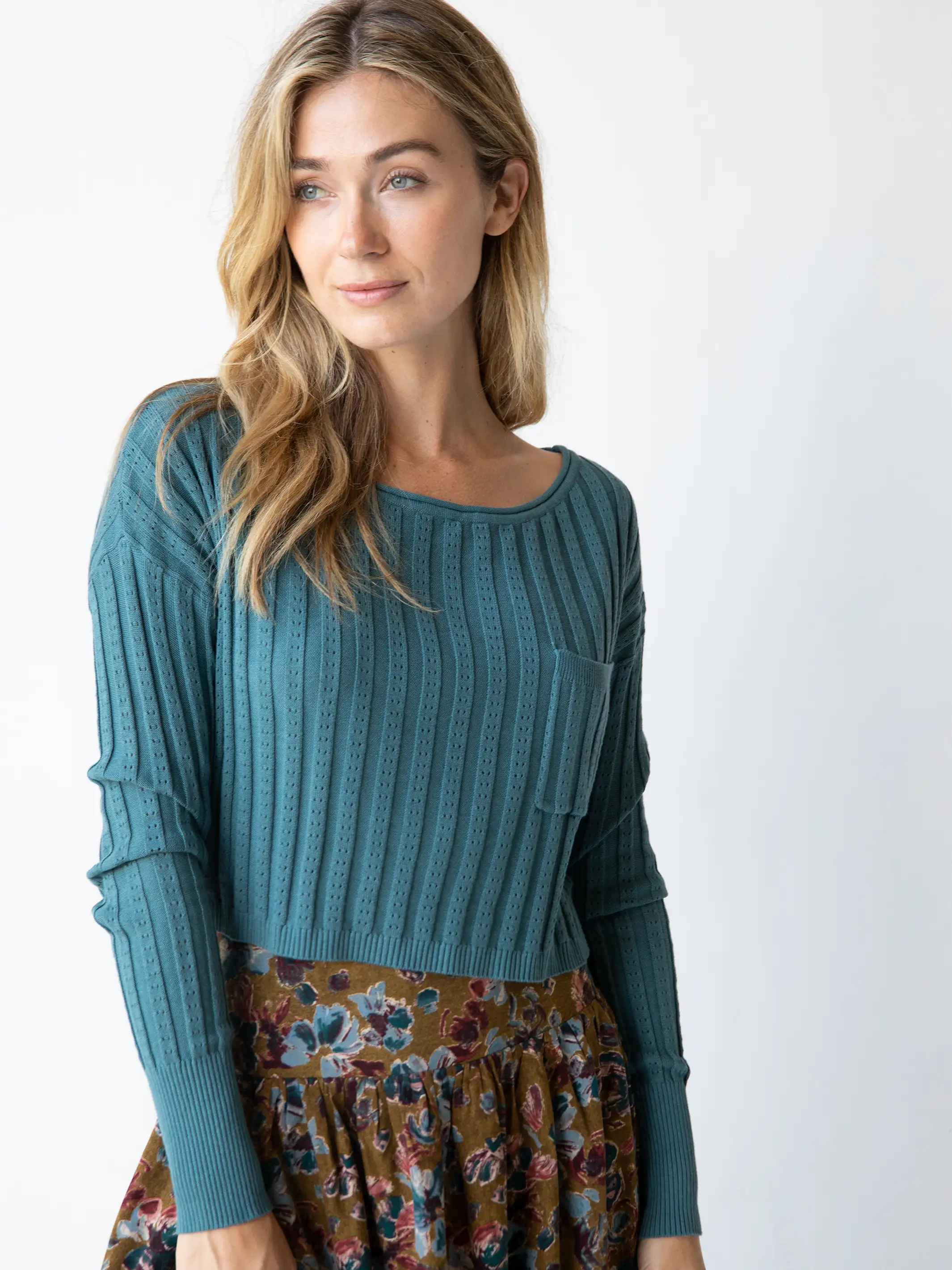 Patti Layering Sweater - Teal