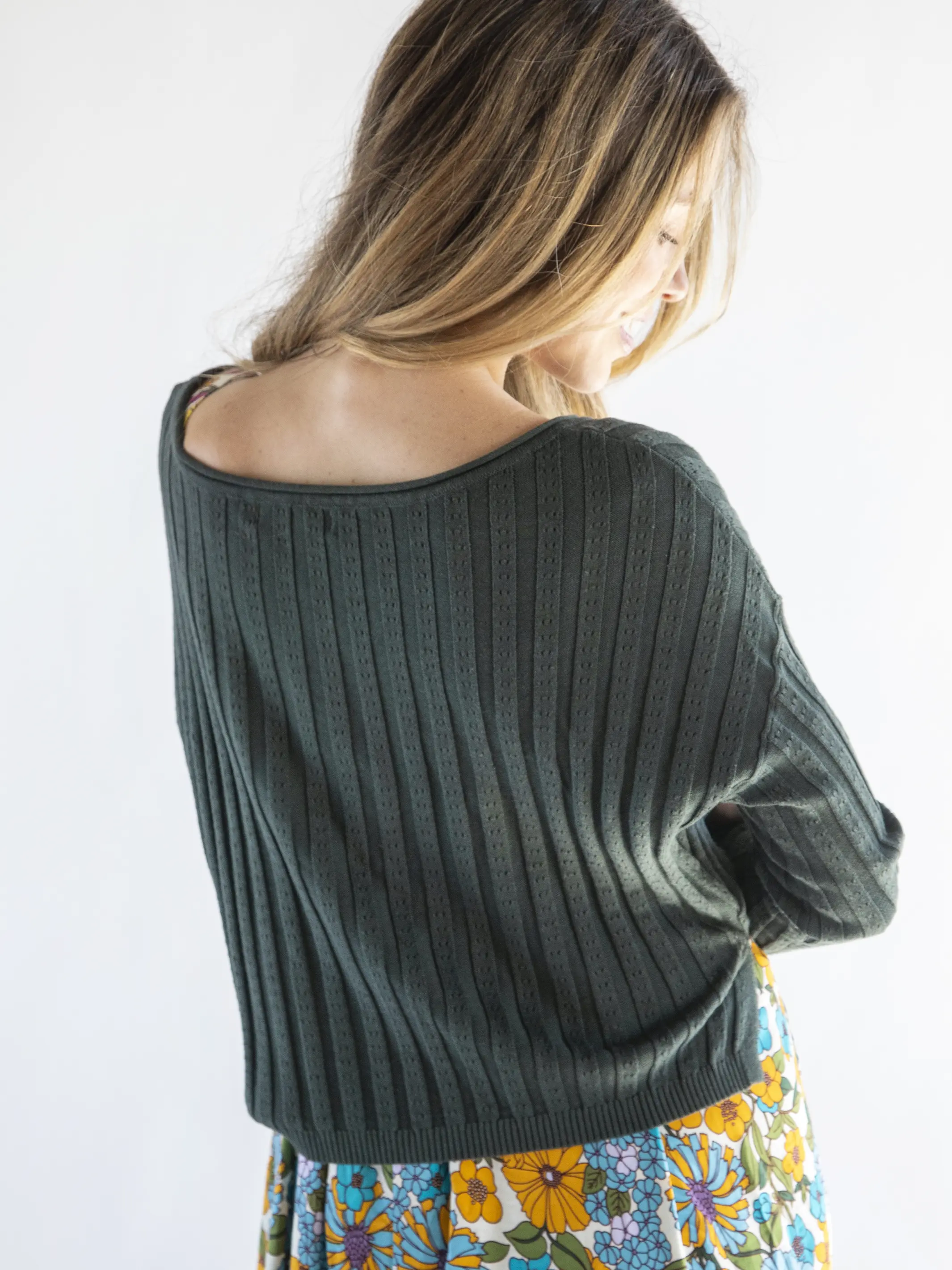 Patti Layering Sweater - Dark Olive