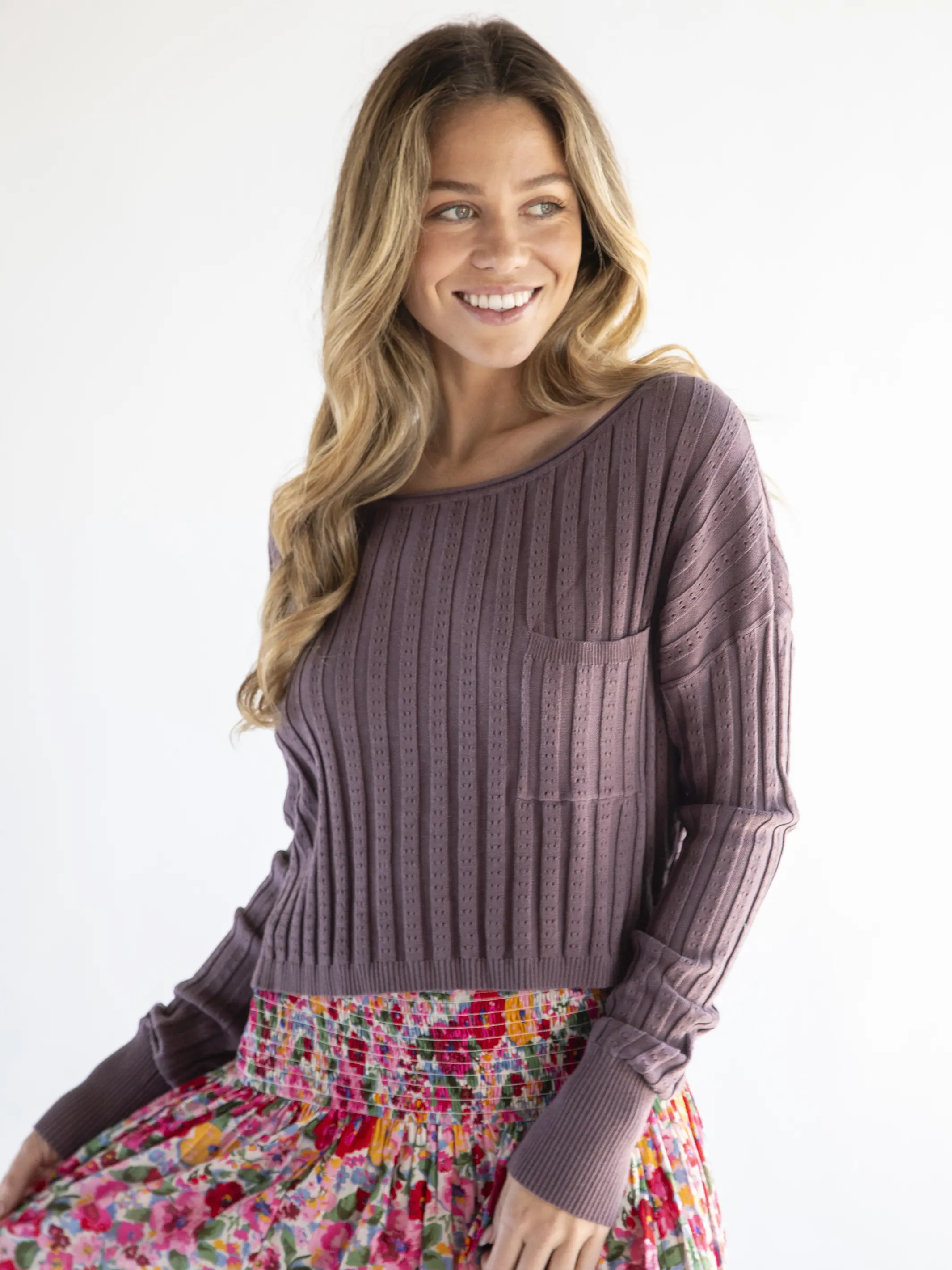 Patti Layering Sweater - Purple