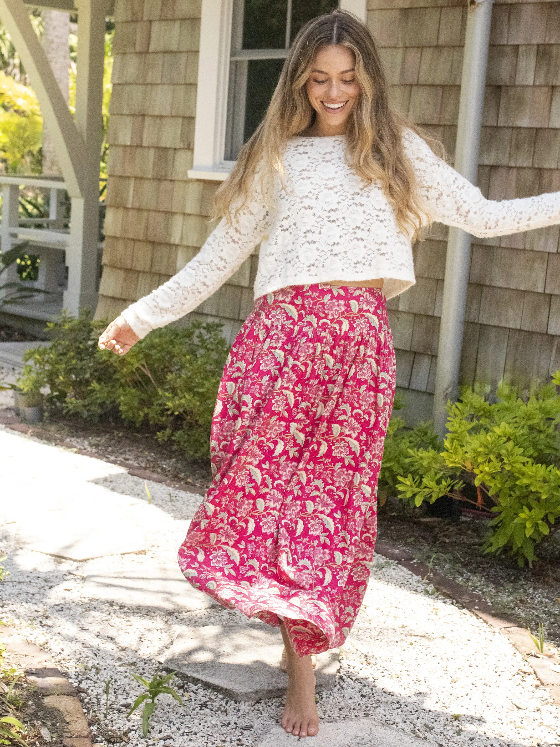 Millie Lace Layering Sweater - Natural