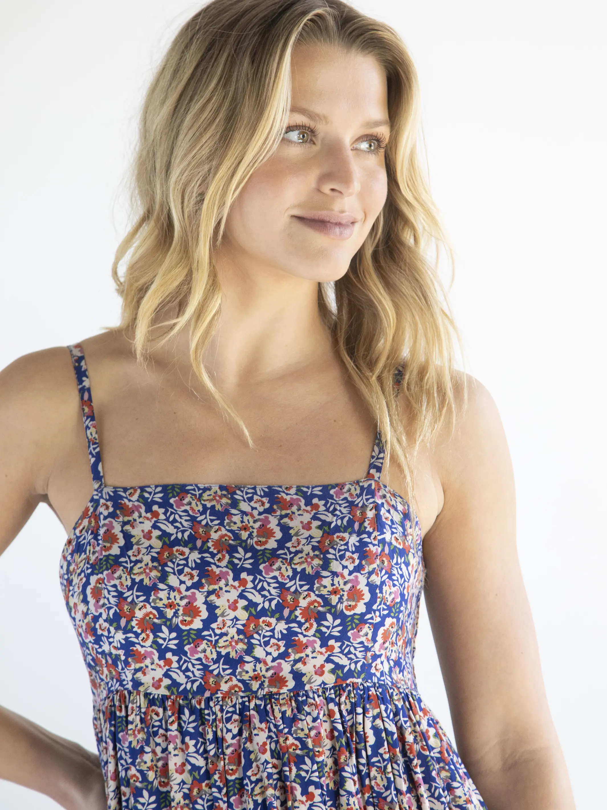 Bailey Mini Dress - Blue Red Floral