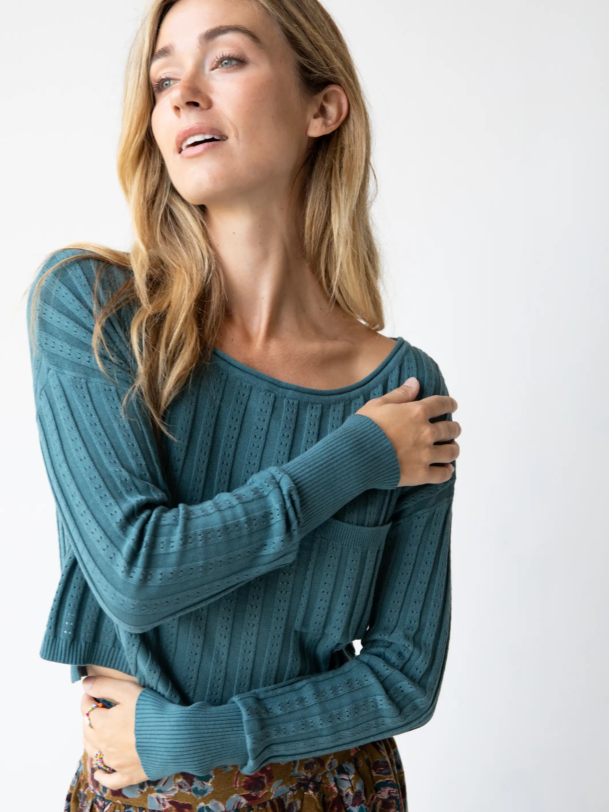 Patti Layering Sweater - Teal