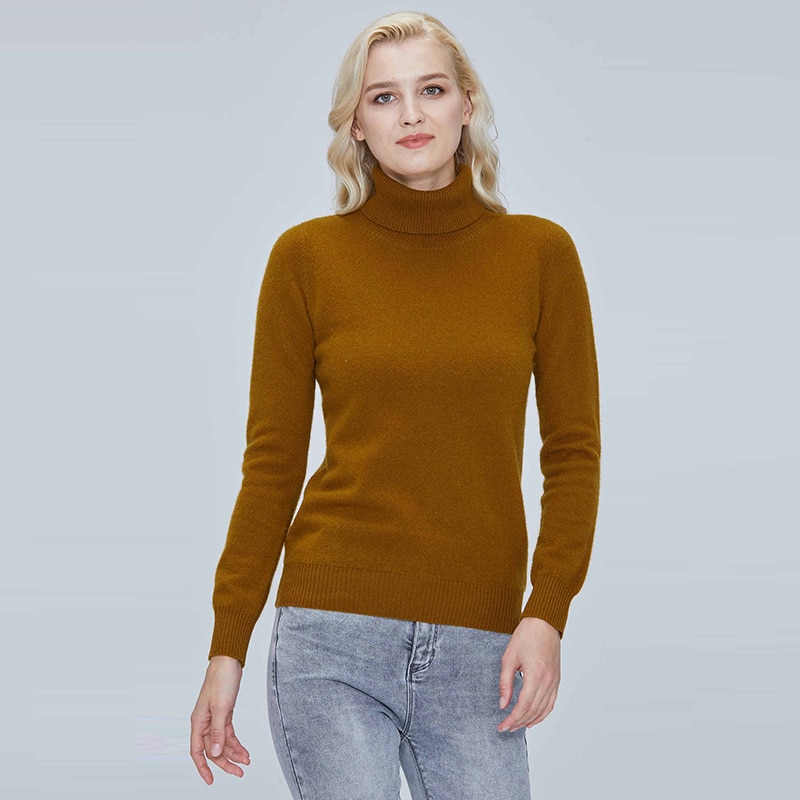 Winter Clothes Women Knitwears Cashmere Sweater Turtleneck Sweaters 100% Merino Wool Fall Warm Knit Pullovers Woolen Jumper Tops