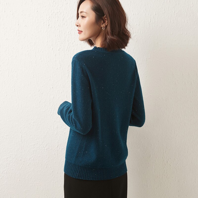 100% Merino Wool Women Sweater O-neck Winter Wool Knit Sweater Autumn Soft Cashmere Sweaters Pullover Knitwear Jumpers