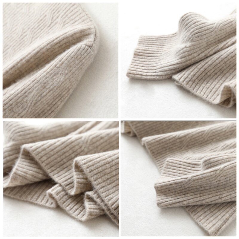 Women Turtleneck Sweater 100% Merino Wool Pullover Winter Knitted Sweater Jumpers Woman Jersey Knit Top Long Sleeve Y2K