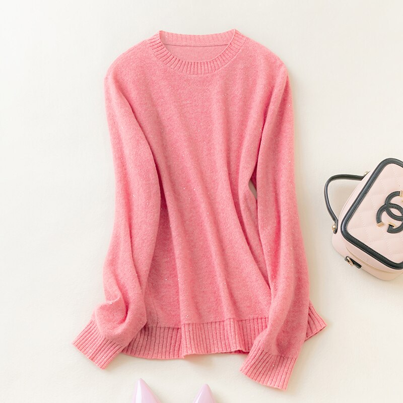 100% Merino Wool Women Sweater O-neck Winter Wool Knit Sweater Autumn Soft Cashmere Sweaters Pullover Knitwear Jumpers