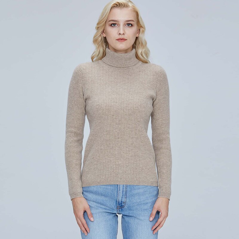 2021 Women Sweater Turtleneck 100% Merino Wool Autumn knitted Pullover Jumper Winter Warm Cashmere Sweaters Long Sleeve