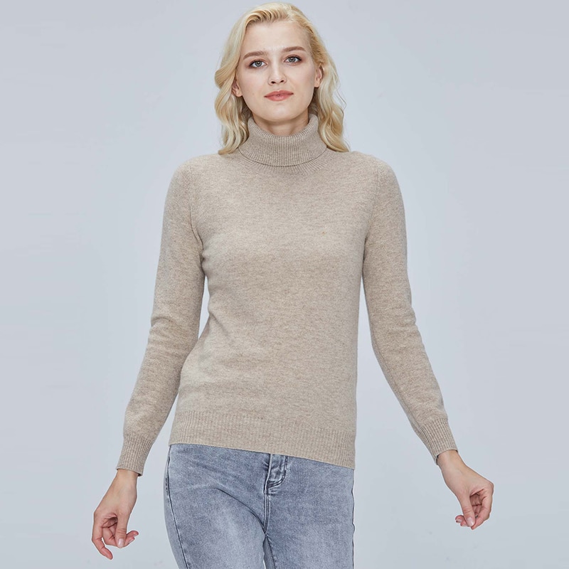 Winter Clothes Women Knitwears Cashmere Sweater Turtleneck Sweaters 100% Merino Wool Fall Warm Knit Pullovers Woolen Jumper Tops