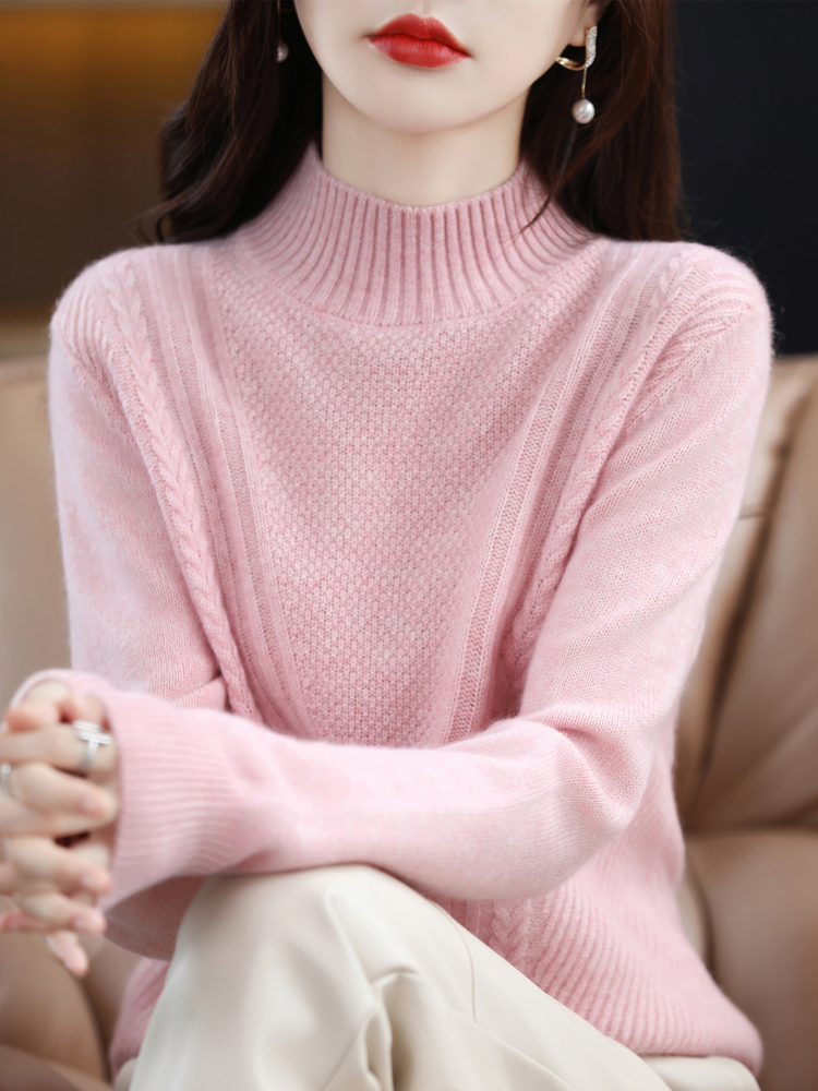 Cashmere Sweater Women Knitted Sweater 100% Merino Wool Turtleneck Long Sleeve Pullover Autumn Winter Clothing Jumper Top Female