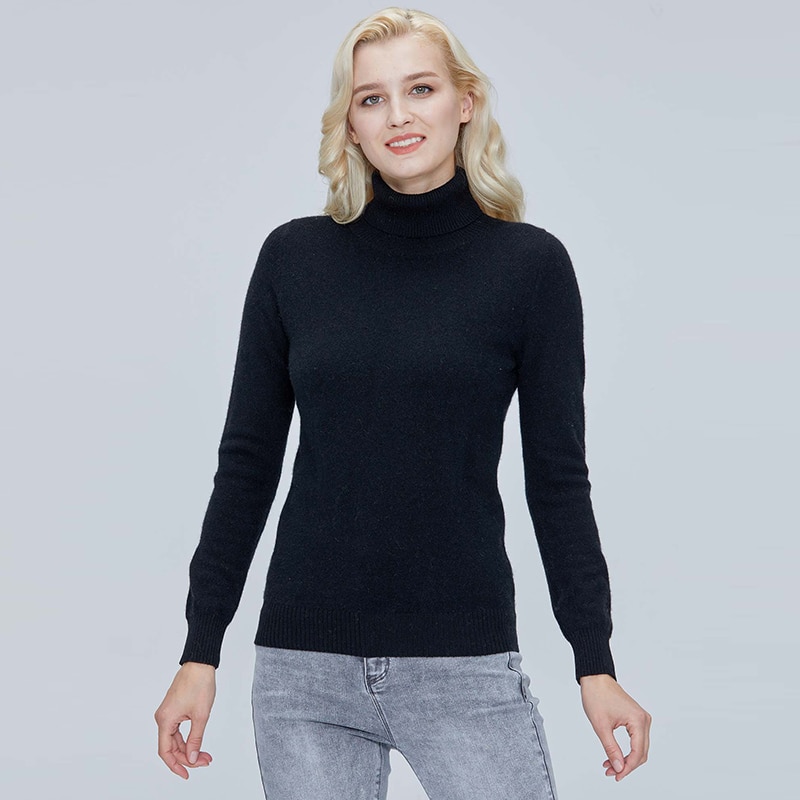 Winter Clothes Women Knitwears Cashmere Sweater Turtleneck Sweaters 100% Merino Wool Fall Warm Knit Pullovers Woolen Jumper Tops