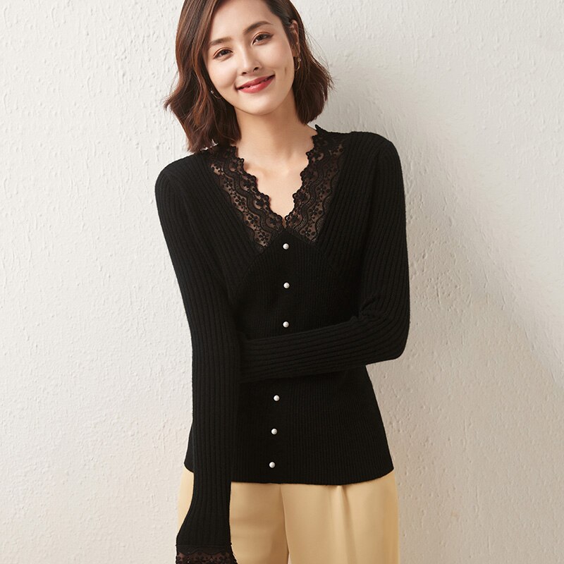 Women Sweater 100% Merino Wool Sexy Pullovers Winter Wool Knitted Sweater Jumpers Autumn Woman Slim Sweaters Knit Top