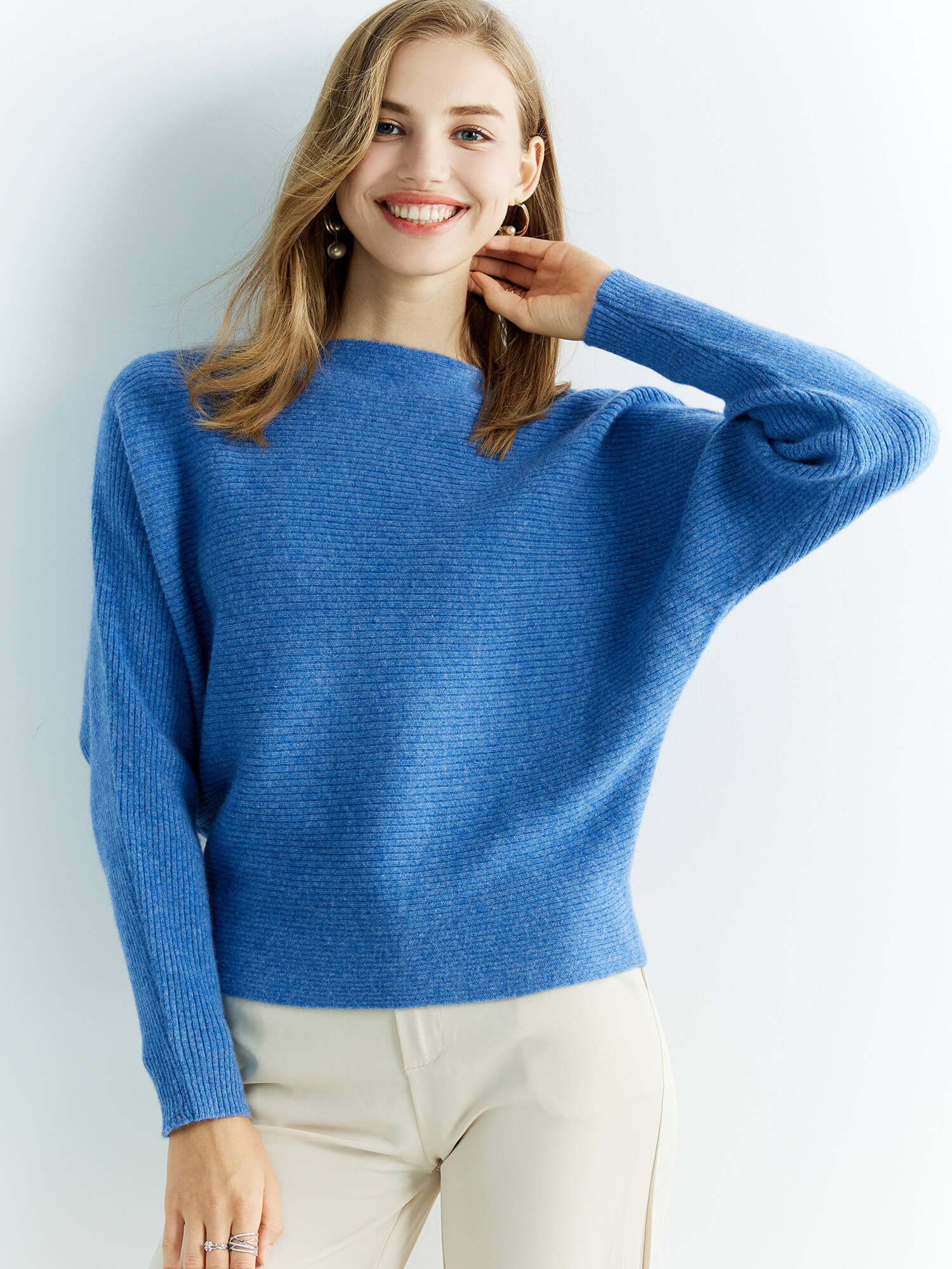 Women's Knitted Sweaters Cashmere Sweater 100% Merino Wool O-Neck Batwing Sleeve Pullover Winter Fall Jumper Clothing Top Female