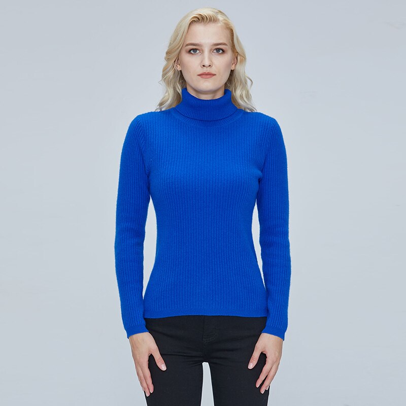 2021 Women Sweater Turtleneck 100% Merino Wool Autumn knitted Pullover Jumper Winter Warm Cashmere Sweaters Long Sleeve