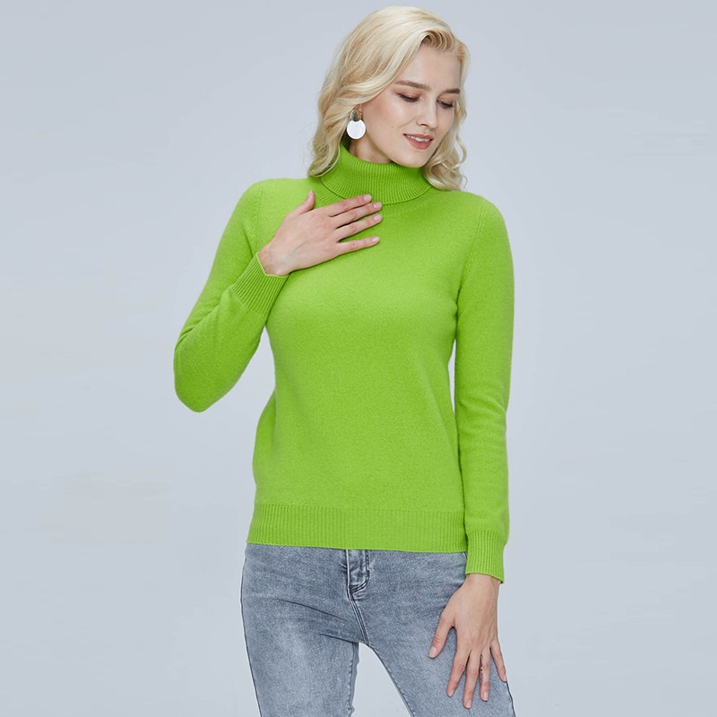 Winter Clothes Women Knitwears Cashmere Sweater Turtleneck Sweaters 100% Merino Wool Fall Warm Knit Pullovers Woolen Jumper Tops