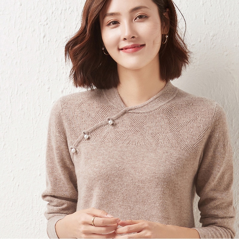 Women Sweater Pullovers 100% Merino Wool Winter Wool Knitted Sweater Jersey Autumn Female Vintage Jumpers Style