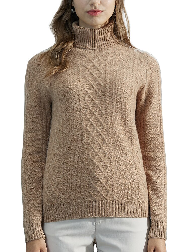 Knit Sweater Winter Clothes Women 100% Merino Wool Knitwears Cashmere Turtleneck Winter Autumn Warm Pullovers Woolen Jumper Tops
