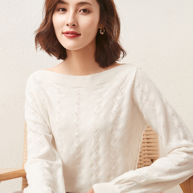 New 100% Merino Wool Women Sweater Pullover Winter Wool Knit Sweater Jumpers Autumn Woman Sweaters Knit Top Long Sleeve