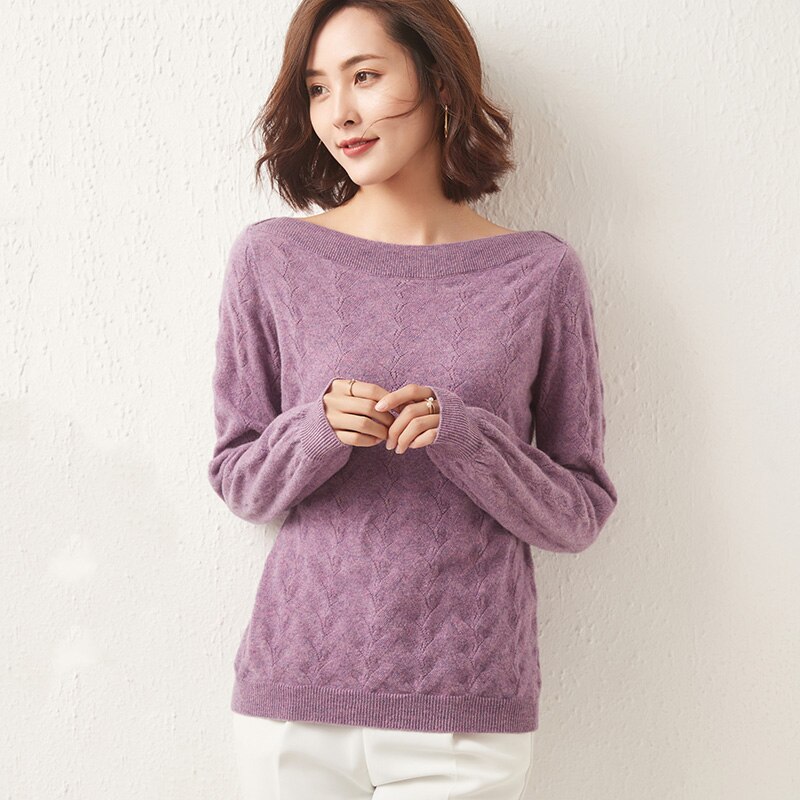 New 100% Merino Wool Women Sweater Pullover Winter Wool Knit Sweater Jumpers Autumn Woman Sweaters Knit Top Long Sleeve
