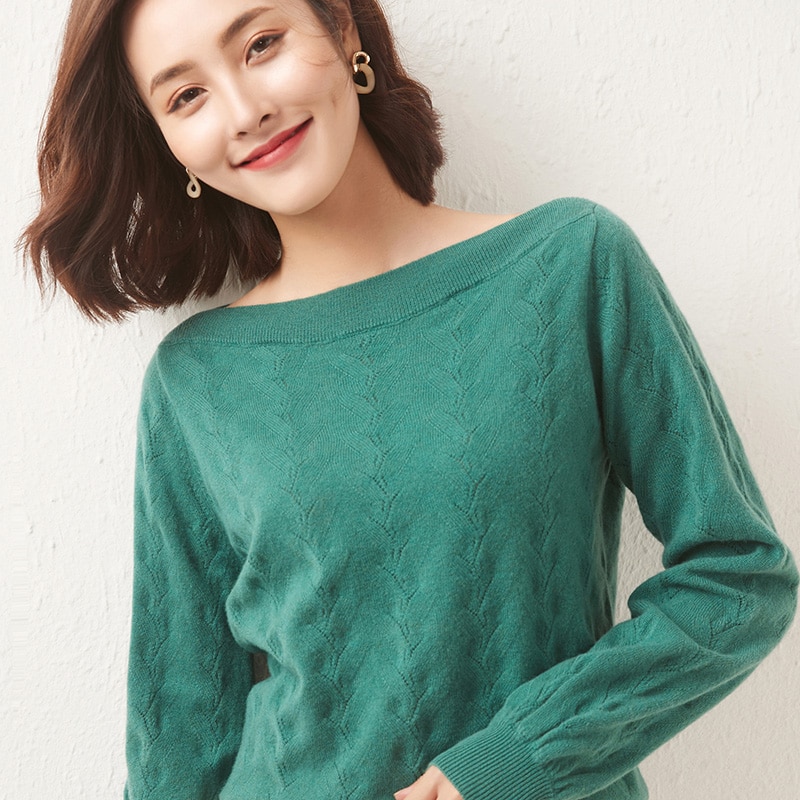 New 100% Merino Wool Women Sweater Pullover Winter Wool Knit Sweater Jumpers Autumn Woman Sweaters Knit Top Long Sleeve