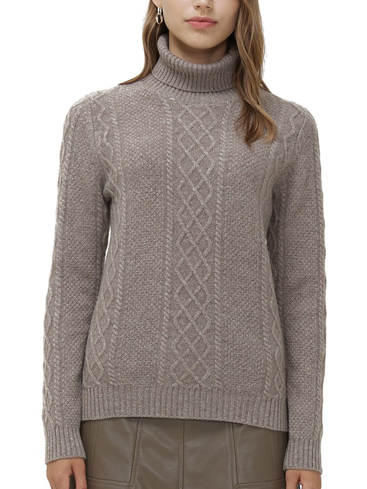 Knit Sweater Winter Clothes Women 100% Merino Wool Knitwears Cashmere Turtleneck Winter Autumn Warm Pullovers Woolen Jumper Tops
