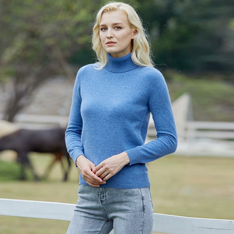 Winter Clothes Women Knitwears Cashmere Sweater Turtleneck Sweaters 100% Merino Wool Fall Warm Knit Pullovers Woolen Jumper Tops