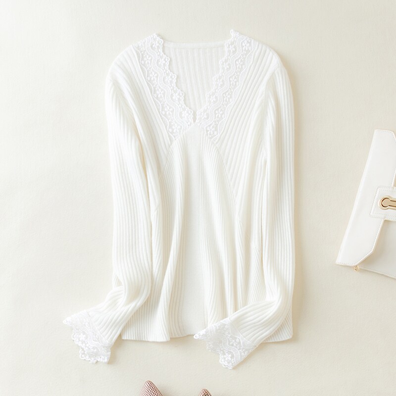 Women Sweater 100% Merino Wool Sexy Pullovers Winter Wool Knitted Sweater Jumpers Autumn Woman Slim Sweaters Knit Top