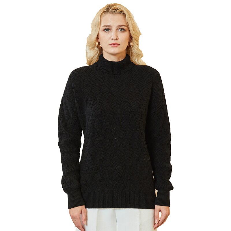 Women Sweater Turtleneck 100% Merino Wool Pullover Women Autumn Warm Knitted Sweater Jumper Women Winter Wool Sweaters