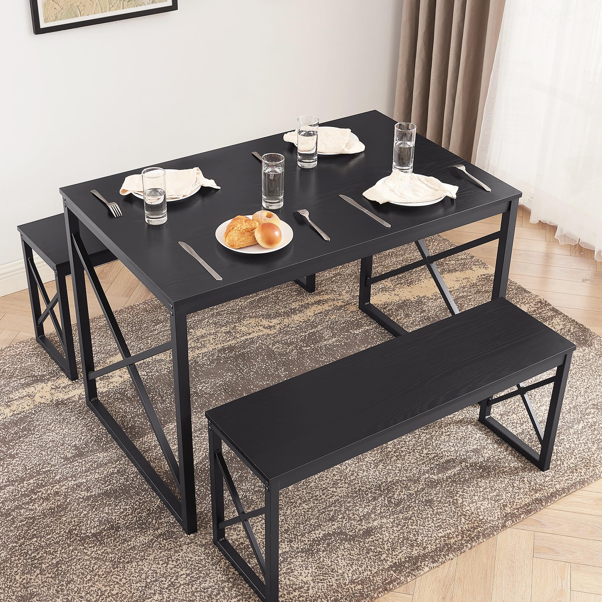VECELO Kitchen Table with 2 Benches for 4 Costco Affiliate Program