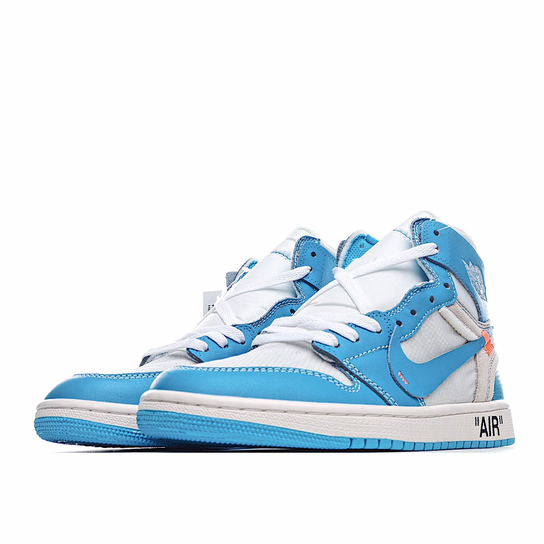 Air Jordan 1 Retro High OFF-WHITE University Blue UNC THE THE OW北卡蓝