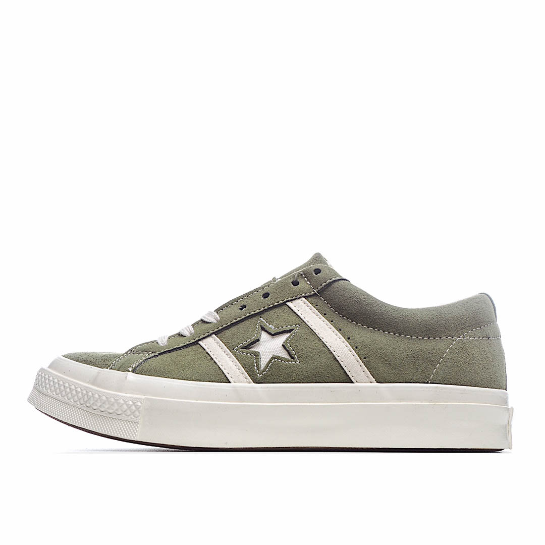 CONVERSE jack star STARBARS SUEDE olive green canvas shoes
