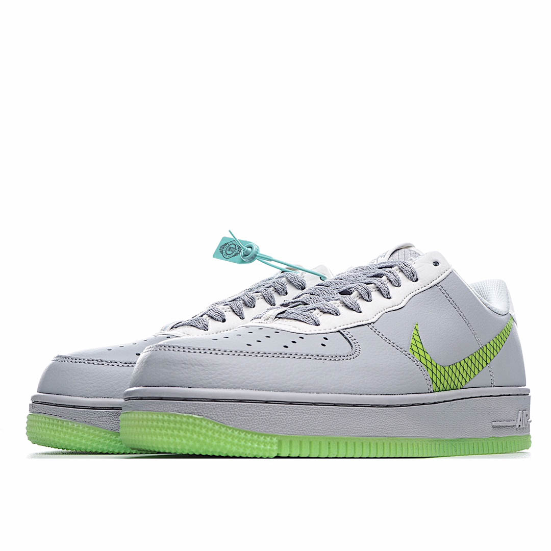 Nike Air Force 1 Low Grey-Green Drop Hook Low-Top Sneakers