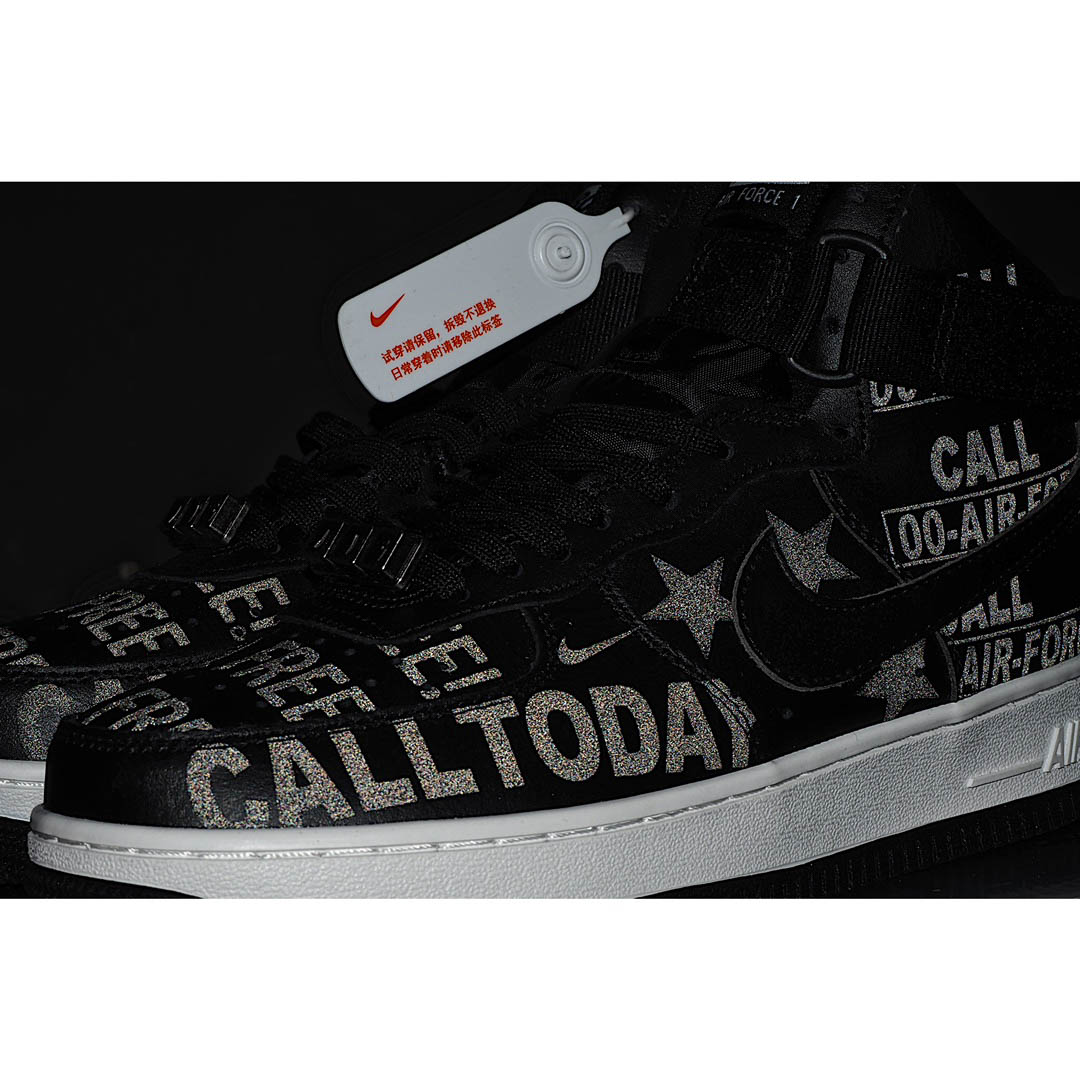 Nike Air Force 1 07 Premium Black Grey 3M Reflective