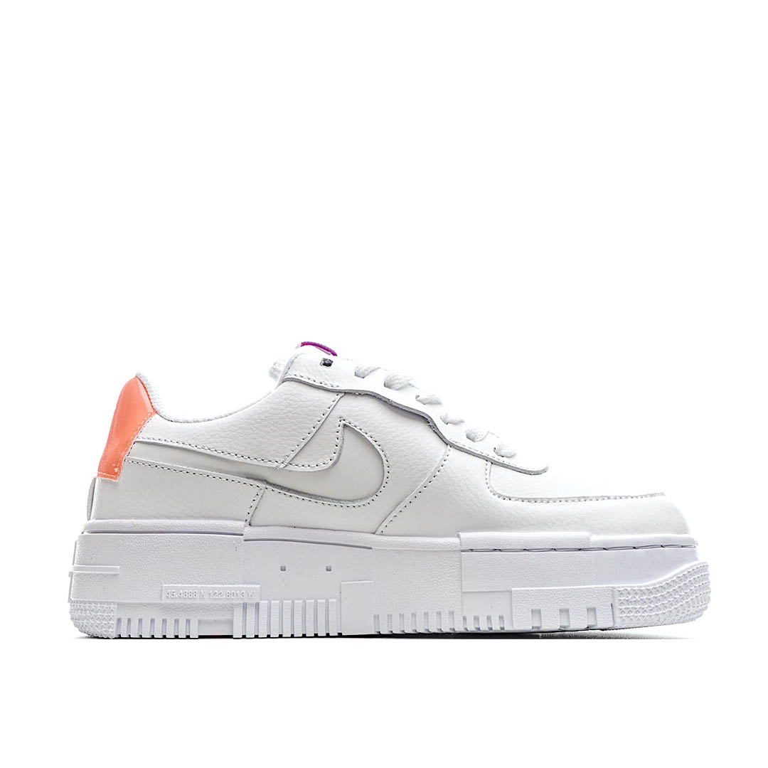 Nike Air Force 107 Low-Top Sneakers White and Orange Reflective Hook