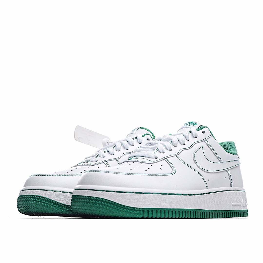 Nike Air Force 107 White and Green Low Top