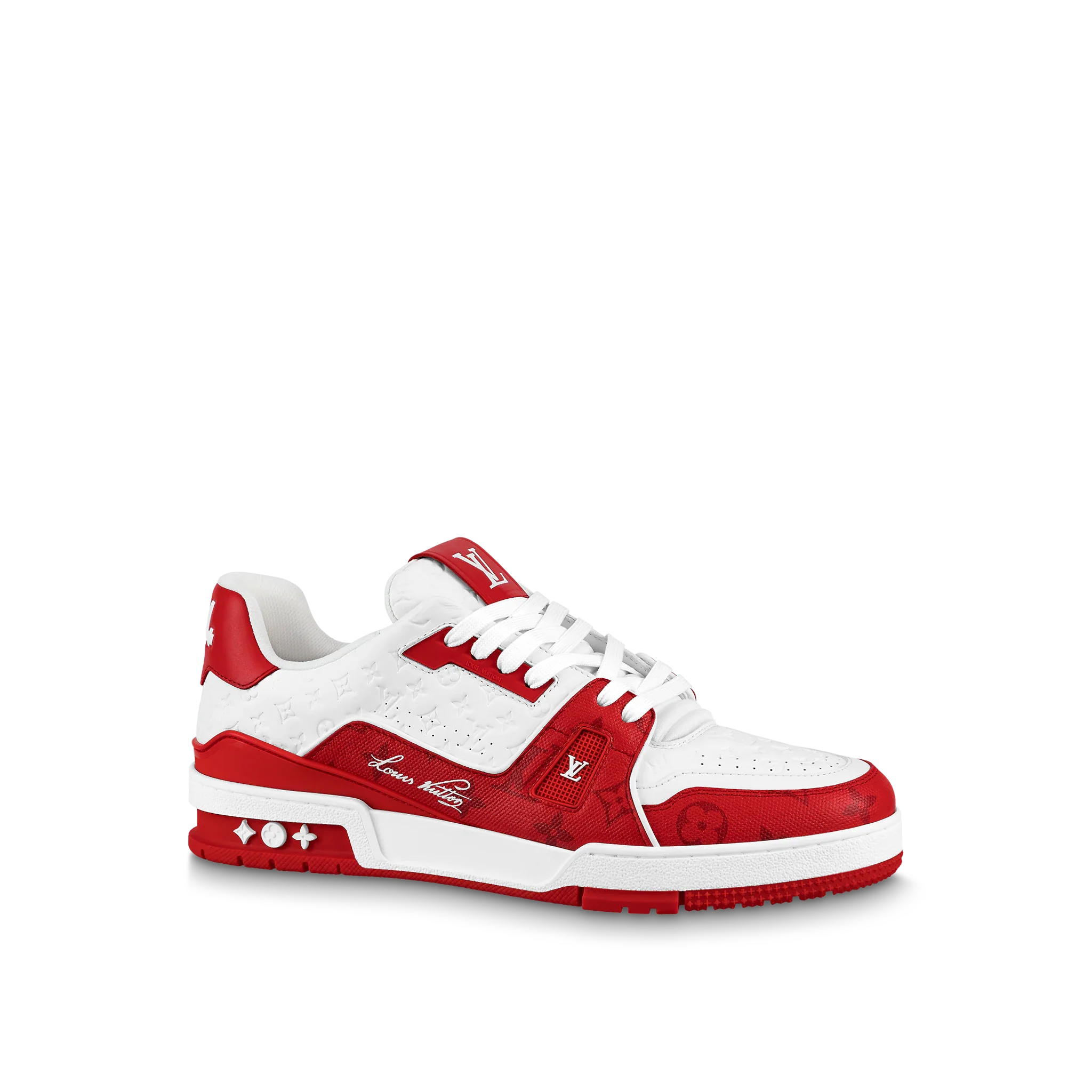 LOUIS VUITTON TRAINER RED MONOGRAM WHITE