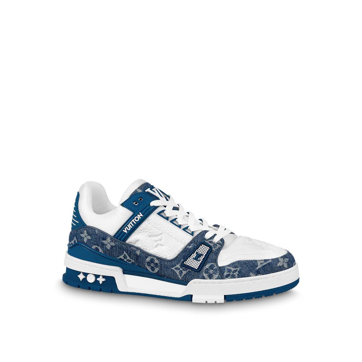 LOUIS VUITTON LV TRAINER MONOGRAM DENIM WHITE BLUE