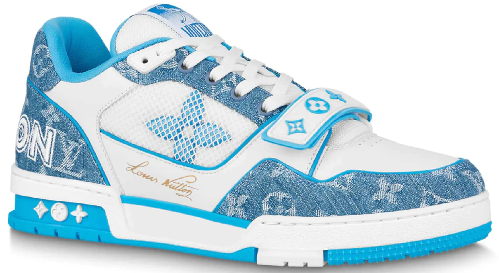 LOUIS VUITTON TRAINER MONOGRAM DENIM LIGHT BLUE