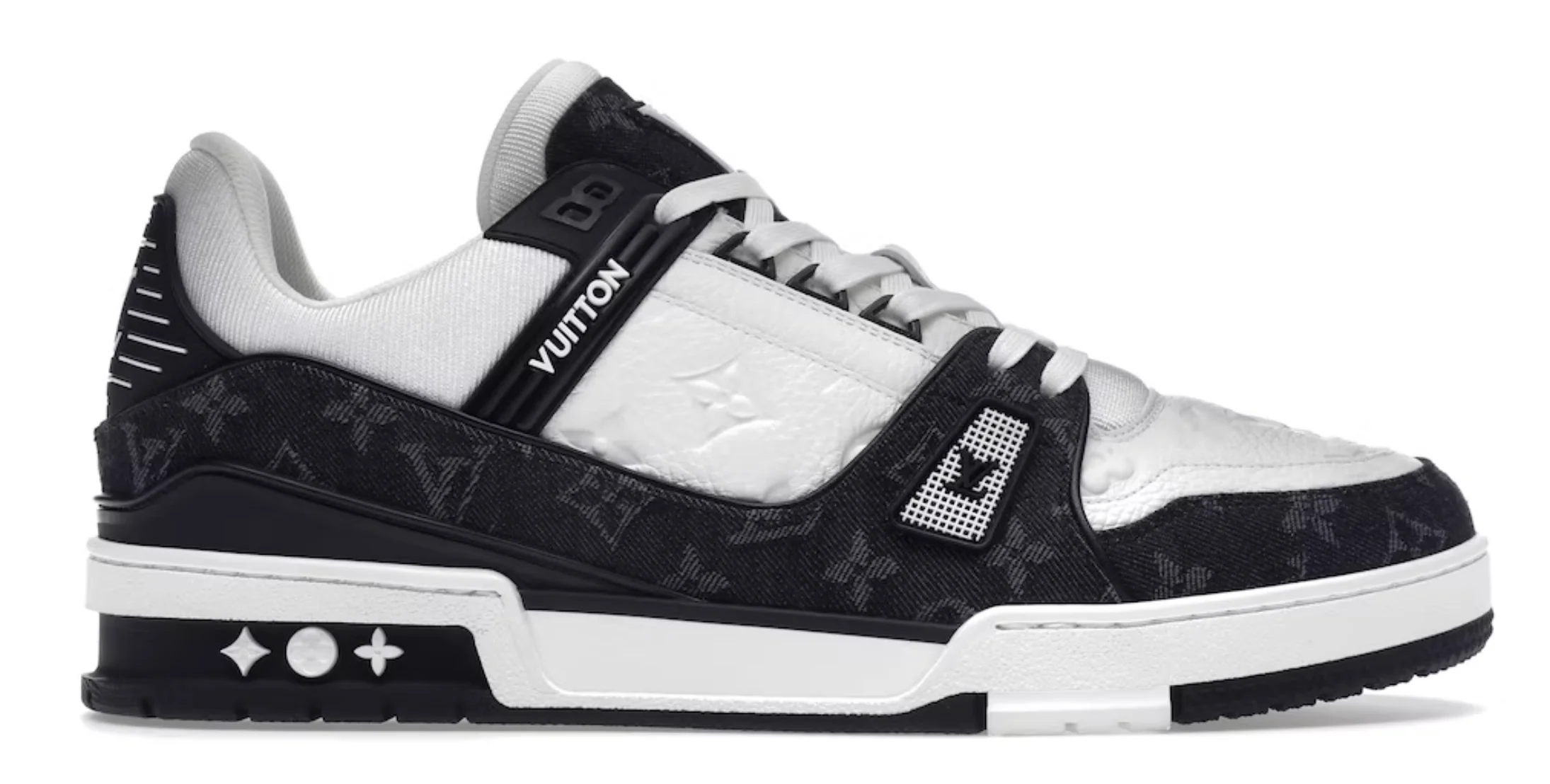 LOUIS VUITTON LV TRAINER WHITE BLACK WHITE