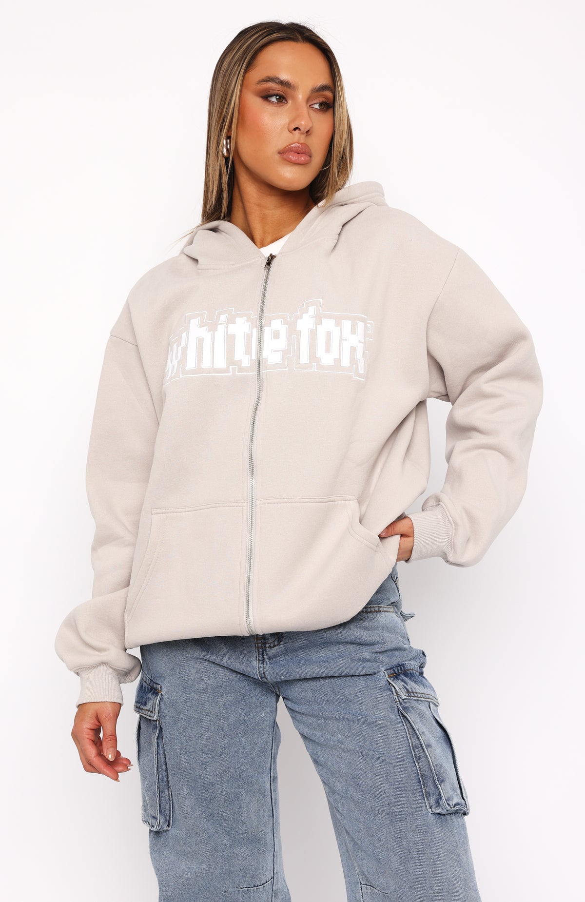 Match My Energy Zip Front Hoodie Moon