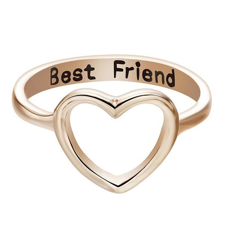 Best friends good friend hollow heart ring