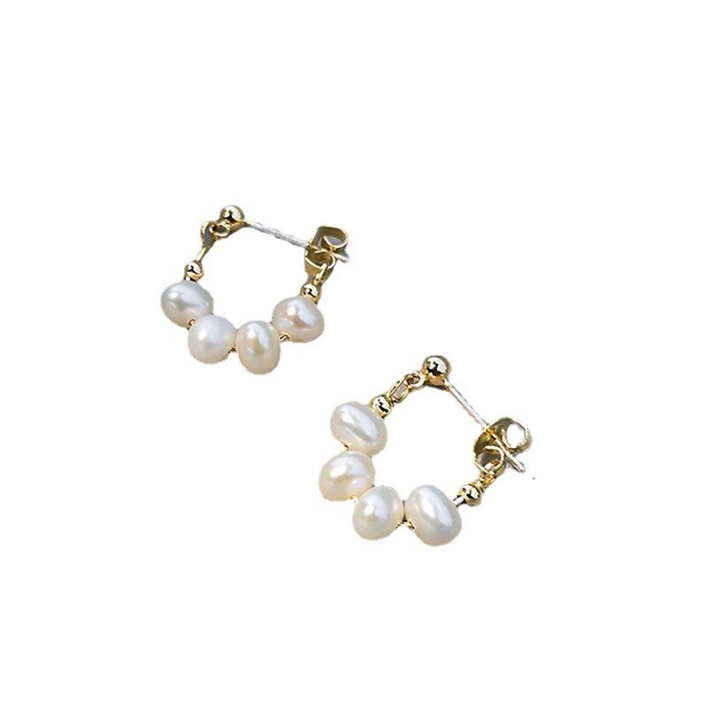 Imitation Pearl Geometric Dangle Earrings