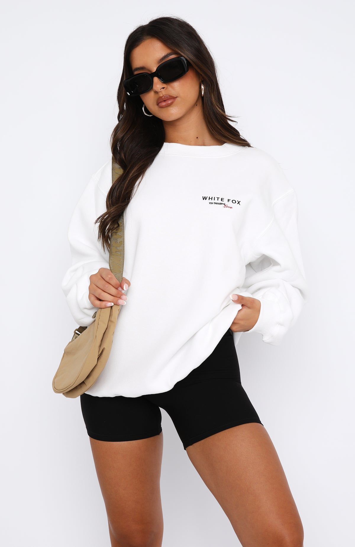 You Deserve Love Oversized Sweater White