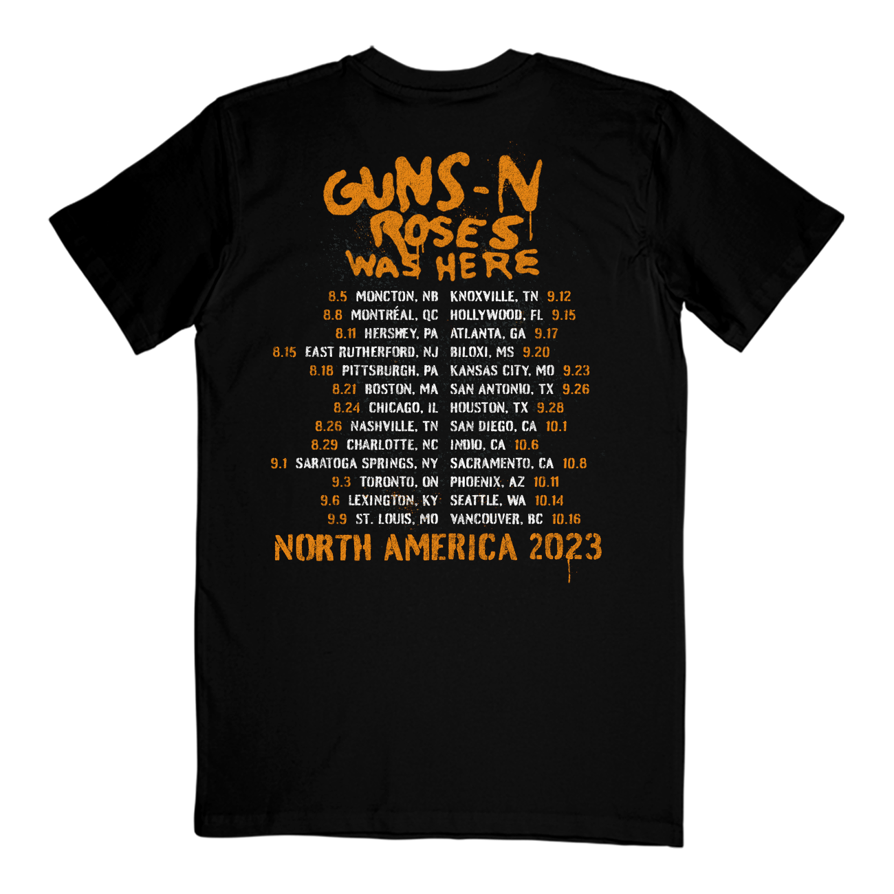 Guns N' Roses Purple N Gold Cross Black T-Shirt
