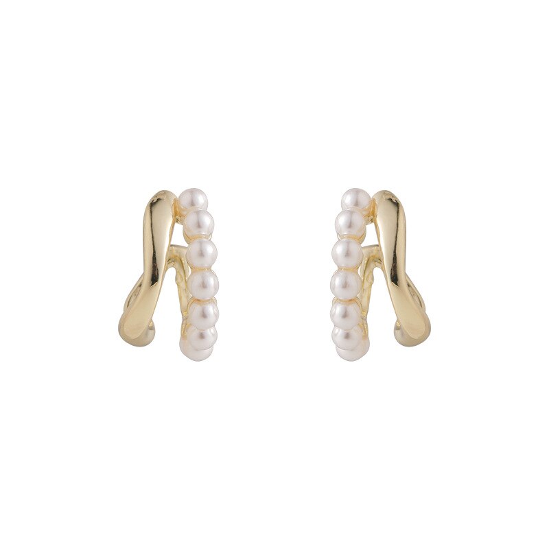 Imitation Pearl Geometric Stud Earrings