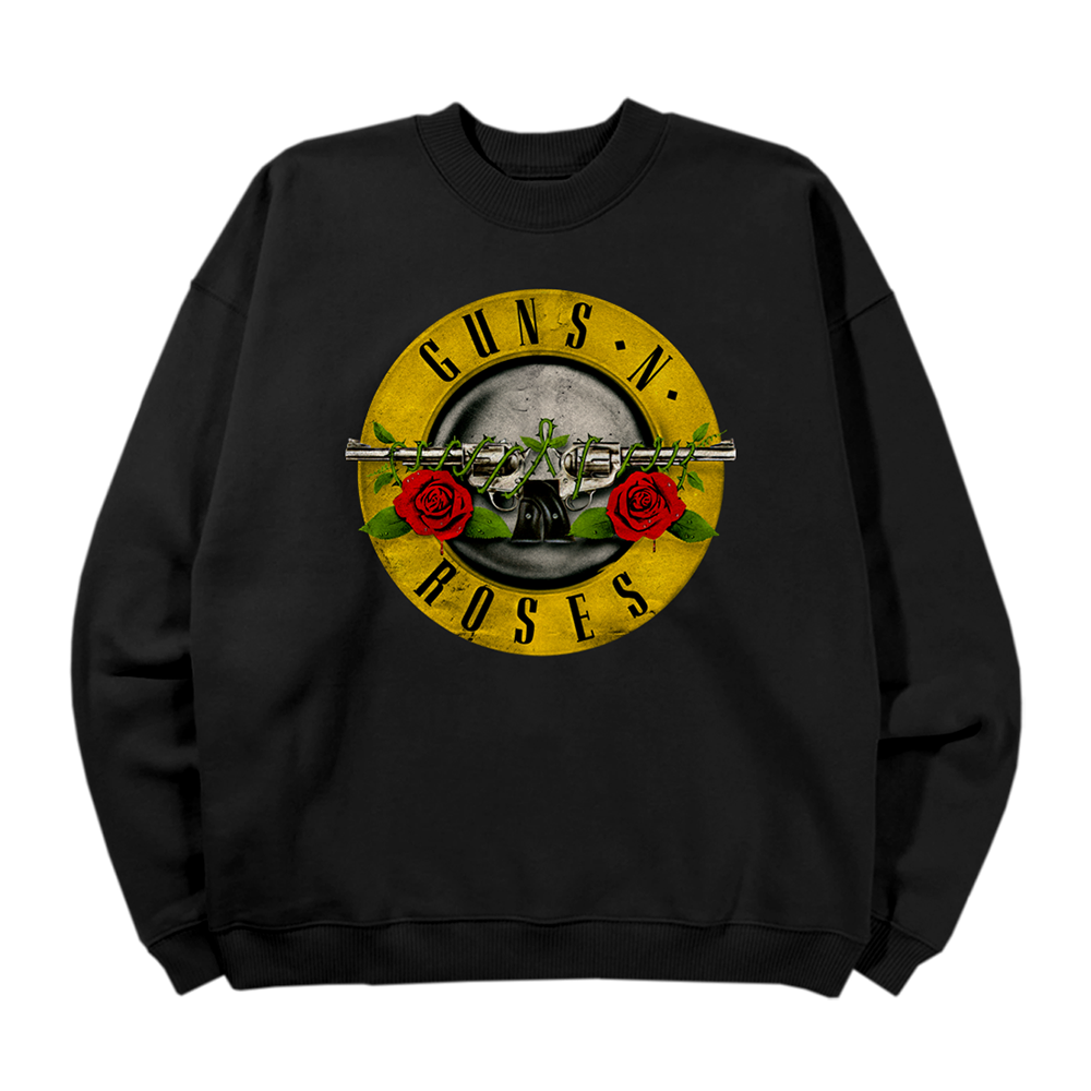 Guns N' Roses Bullet Logo Black Crewneck