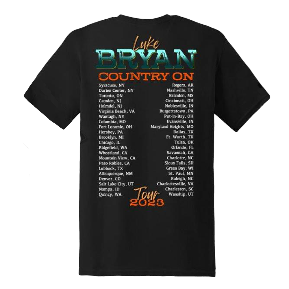 Luke Bryan Country On Tour Black T-Shirt