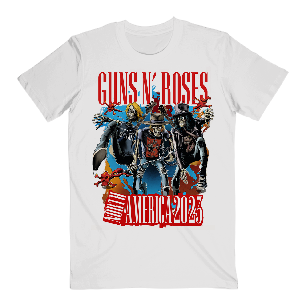 Guns N' Roses Admat 2023 Itinerary White T-Shirt