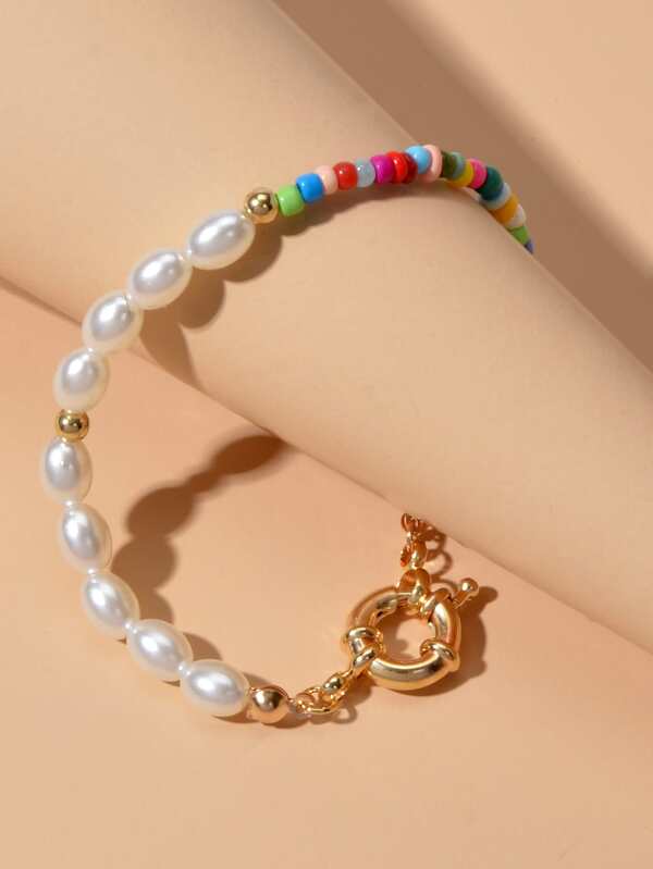 Faux Pearl Beaded Bracelet