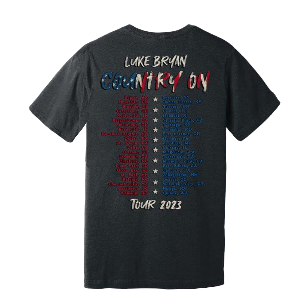 Luke Bryan Country On Tour Heather Black T-Shirt